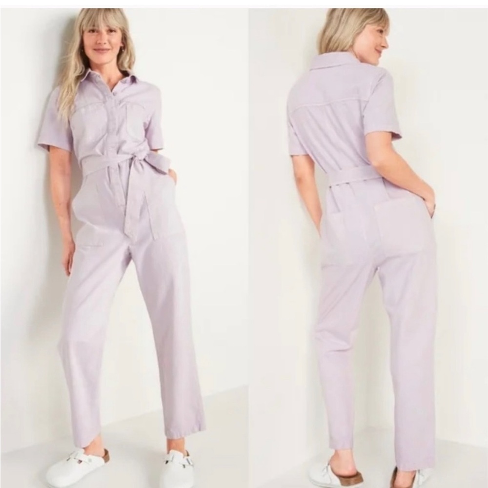 NWT Old Navy Utility Jumpsuit XL Orchid Petal/Purple/Lilac